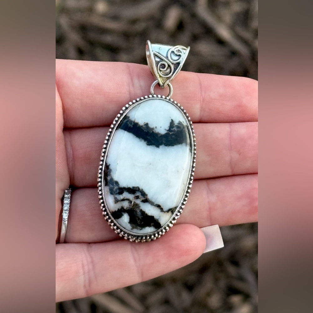 925 Sterling Silver White Buffalo Turquoise Pendant
